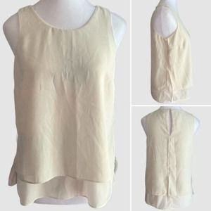 Banana Republic Double Layer Sleeveless Blouse Cr… - image 1